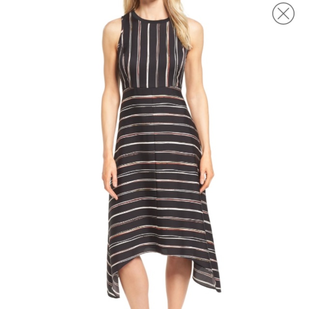 Classiques Enrier midi dress NWOT sz 2 silk black.